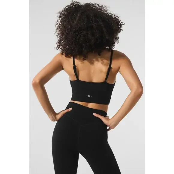 Alo Yoga Seamless Winter Warm Plush Delight Bra Black - S